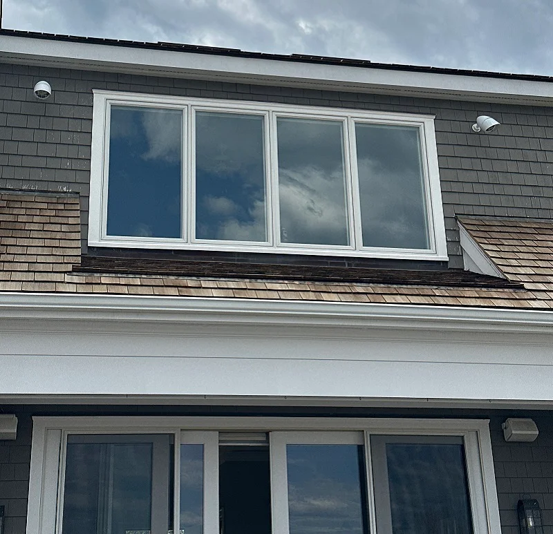 PVC trim installed around this Andersen 400 Series quad casement window